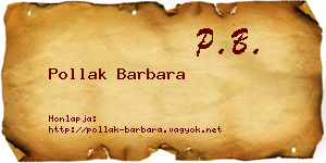 Pollak Barbara névjegykártya